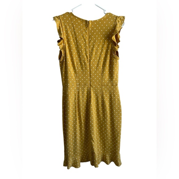 Old Navy Dress MustardYellow Polka Dot Flutter Sleeve Ruffle Hem • Used • Medium - Picture 4 of 5